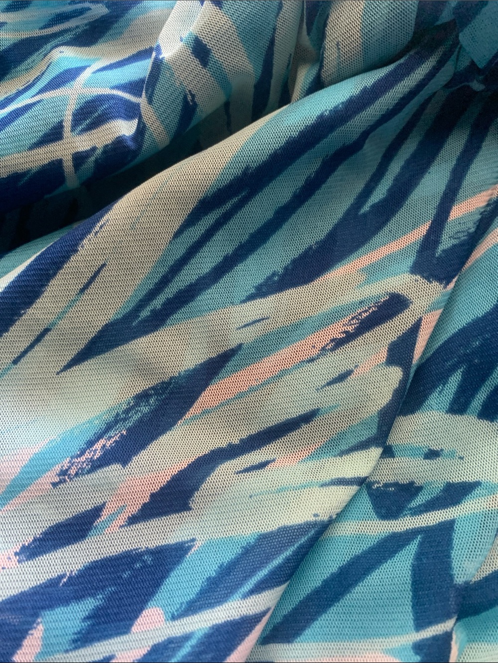Chico's Turquoise Printed Skirt With Sharkbite Hem - Picture 3 of 6
